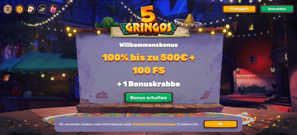 5 gringos online casino