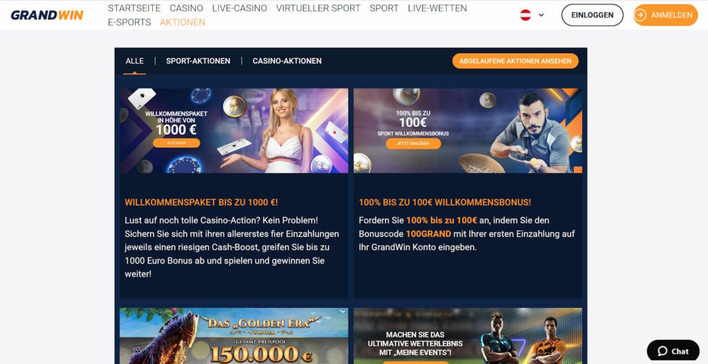 Grandwin Bonus Aktionen