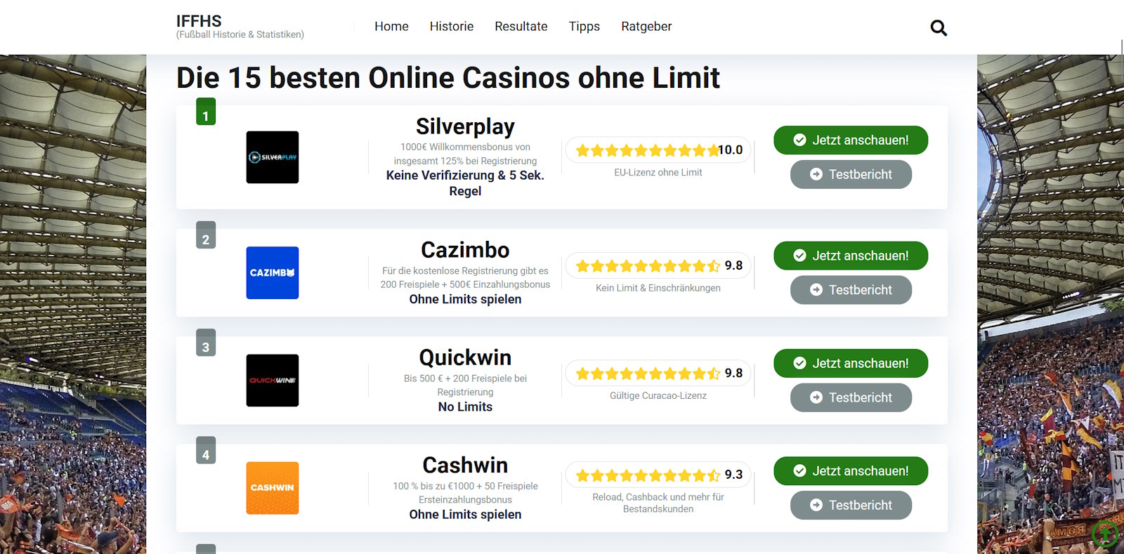 online casinos ohne limit auswählen