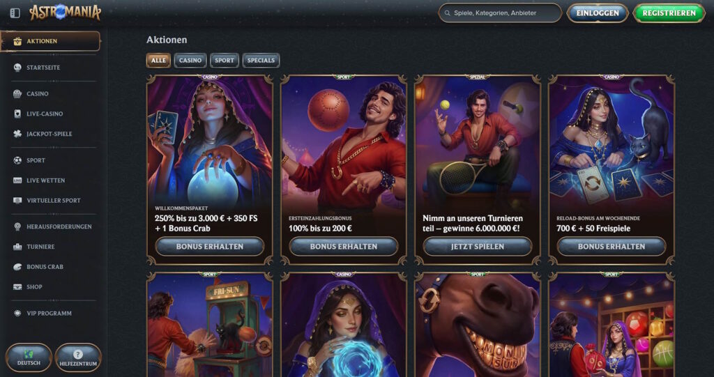 Astromania Bonusangebote